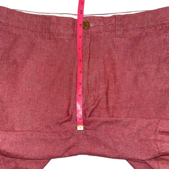 JCrew Factory Men’s Gramercy Red Cotton Chambray 8” Inseam Chino Shorts Size 30W - Picture 7 of 8